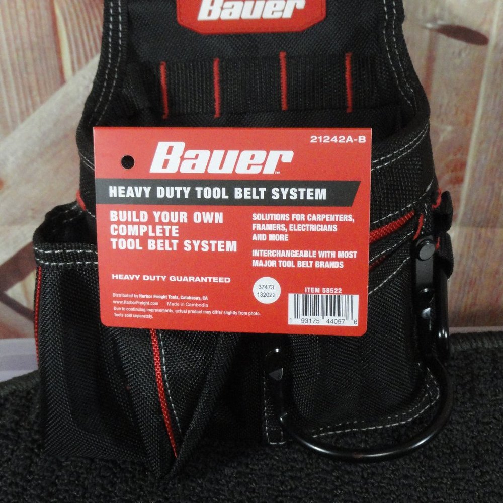 Bauer Heavy Duty Tool Pocket carrier, for a belt, snap loop back, Multi …